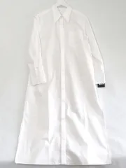 【222540】ESTNATION エストネーション  ストレッチ　ブロードシャツワンピース　長袖　パールボタン　※タグ付  ・36 12-109-11-110414 ホワイト