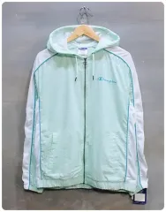 L チャンピオン シアサッカー WHO ウィンドブレーカー ジャケット (20% セール)