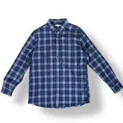 ダークブルー CHECK シャツ XL