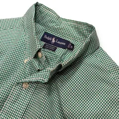 90s 00s Ralph Lauren ギンガムチェック 長袖 シャツ 香港製 BERTRAND グリーン ポニー無し アメカジ スケーター ストリートファッション Y2K SK8 古着 vintage 90年代