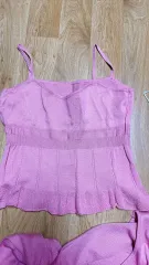 ピンク ノースリーブ カーディガンセット