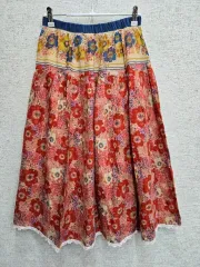 綿 花柄シャーリングスカート 66