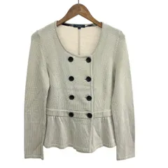 BURBERRY LONDON バーバリーロンドン ニットジャケット サイズ:2 ノーカラー/カーディガン/ホースマーク    ベージュ レディース / 240001195351のサムネイル