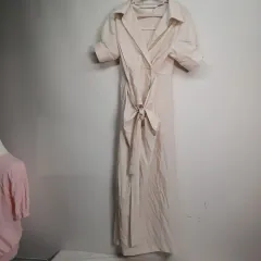 レディース アイボリー シャツワンピース 80サイズ 夏 6121