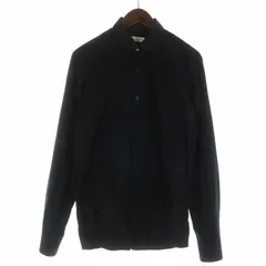 ドリスヴァンノッテン DRIES VAN NOTEN カジュアルシャツ ラウンドカラー 丸襟 コットン 長袖 46 M 黒 ブラック /YI24