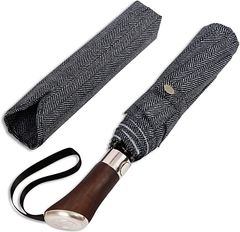 Balios 英国 バリオス 折りたたみ傘 メンズ 65cm 8本骨 395g 自動開閉 晴雨兼用 ジャンプ傘 ワンタッチ 大きい (ヘリンボーン)