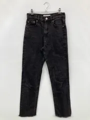 ZARA ザラ デニムパンツ EUR 34 ブラック クロップド・半端丈 無地 スキニー・タイト ハイウエスト ヴィンテージ テーパード