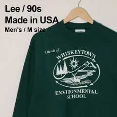 USA製 90s Lee （リー） プリントスウェット M グリーン ヴィンテージ WHISKEYTOWN