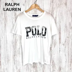 Polo by Ralph Lauren ポロバイラルフローレン ヤシの木 ビーズ ロゴ オーバーサイズ Tシャツ ホワイト レディース 半袖 トップス