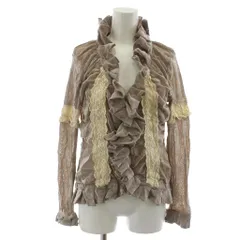 グレースコンチネンタル GRACE CONTINENTAL ブラウス カットソー 長袖 36 茶 ブラウン フリル レース /RR