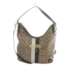 コーチ COACH 13193 ハンドバッグ ショルダー 2WAY ロゴ  PVC レザー シグネチャー 茶 ブラウン ■GY18 /MQ