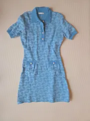 新品) マージュMaje オールオーバ ロゴ ジャカード ニット ポロ ドレス