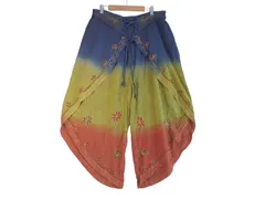 k05241106002　ブランド不明　サイズ表記無し　青×黄色×オレンジ　　パンツ　その他パンツ　春夏