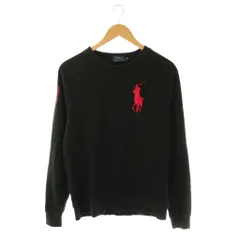 ポロ ラルフローレン POLO RALPH LAUREN トレーナー スウェット ビッグポニー M 黒 ブラック 長袖 クルーネック ロゴ刺繍 /YM ■ECE003
