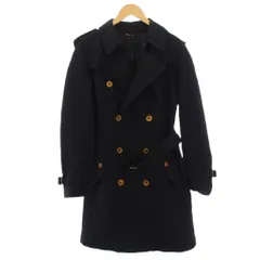 コムデギャルソンオム COMME des GARCONS HOMME AD2011 ポリ縮絨 製品染め トレンチコート ロング S 黒 CH-C002 /BM