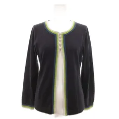 23区 オンワード樫山 カーディガン 38 紺 ネイビー 長袖 ノーカラー ラインデザイン /NL ■ECF003