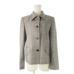 ダックス DAKS ステンカラージャケット グレンチェック ウール 40 L グレー /CK12 ■GY60