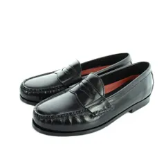 コールハーン COLE HAAN ローファー モカシン レザー ロゴ ラウンドトゥ 7.5 25cm 黒 ブラック ■GY17 /MQ