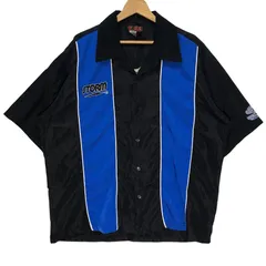 DW GEAR ワークシャツ レーシングシャツ Paul Morales ユニフォーム チーム ポリエステルシャツ 半袖シャツ ボタンダウン フロント刺繡 バック刺繍 企業ロゴ刺繍 オーバーサイズ ビッグシルエット ブラック ブルー