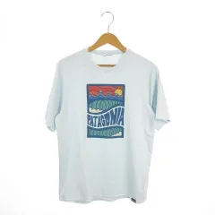 パタゴニア Patagonia Capilene Cool Daily Tシャツ カットソー アウトドア S 水色 ライトブルー 半袖 プリント ロゴ /MN25 ■GY99