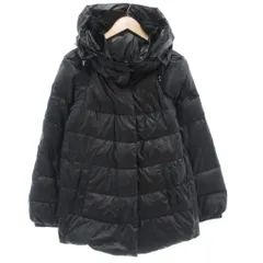 エルマノシェルビーノ ERMANNO SCERVINO ダウンジャケット 40 ジップアップ フロントフライ ショート丈 フード 黒 ブラック /AE ■GY62のサムネイル