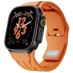 【新品】 BinGeLi コンパチブル アップルウォッチ バンド フッ素ゴム 49mm 46mm 45mm 44mm 42mm Apple Watch バンド スポーツ 交換用 ベルト 耐衝撃 防水 防汗メンズ Watch Ultra3/2/1 Serie 1