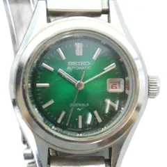 セイコー SEIKO 2205-0690 腕時計 ウォッチ 自動巻き カレンダー付き ロゴ 緑文字盤 シルバー色 ■GY18 /MQ