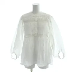 トラッゾドンナ Torrazzo Donna シャツ ブラウス F 白 ホワイト ノーカラー ギャザー /AB ■OS