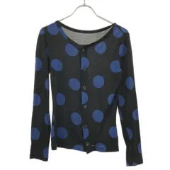 YOHJI YAMAMOTO +NOIR ヨウジヤマモト プリュスノアール 2009SS レーヨンシルクドットニットカーディガン NV-T44-253 ブラック×ブルー 2のサムネイル