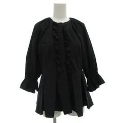 ソーノ SONO ハミングレディブラウス シャツ 七分袖 フリル ギャザー 1 紺 ネイビー /GV ■GY59