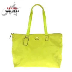 COACH コーチ シグネチャー イエロー シルバー金具 ナイロン/レザー トートバッグ ショルダーバッグ レディース 505873【中古】