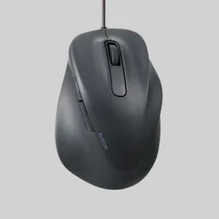 エレコム 有線マウス 静音 EX-G 5ボタン Lサイズ M-XGL30UBSKBK BlueLEDセンサー 右手専用