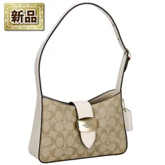 コーチ COACH ショルダーバッグ エライザ CP005 IMDQC 2024 AW ライトカーキ シグネチャーキャンバス チョーク スムースレザー