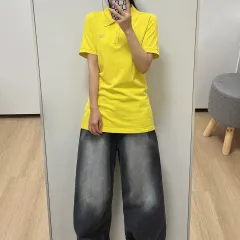 adidas(アディダス) 刺繍ロゴ 黄色 カラー 半袖 Tシャツ