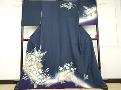 平和屋着物●訪問着　駒刺繍　枝花文　暈し染め　金彩　正絹　逸品　AABG0386cs