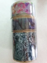 大幅デザインテープ&一般デザインテープ3個セット (人物集デザインテープ ガムテープ 黒い狸)