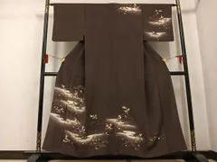 平和屋着物●訪問着　友禅　駒刺繍　草花　折り鶴　暈し染め　金彩　正絹　逸品　AABG5761ph