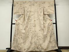 なでしこ】紬 単衣 夏着物 白 青 小菊柄 着丈159 裄丈65 k1332 - メルカリ