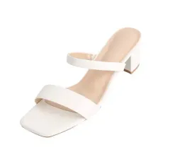 新品 白 ミュール スリッパ