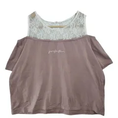 INGNI オフショルダー レース 半袖 Tシャツ M ポリエステル ブレンド