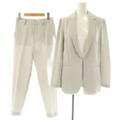 ユナイテッドアローズ UNITED ARROWS UBCB パンツスーツ セットアップ ダブルクロス テーラードジャケット スラックス 34 ライトグレー /ES ■OS