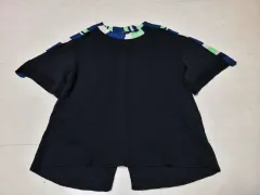 SYSTEM ネイビー レーヨン 半袖ニット Tシャツ ポール1180