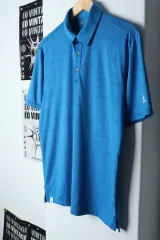 （ S ー M ） adidas(アディダス) 半袖 カラー Tシャツ 機能性 ブルー- 13C09