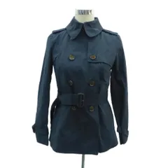 トミーヒルフィガー TOMMY HILFIGER トレンチコート スプリングコート ショート丈 L ネイビー 紺 ベルト付き /HO11 ■GY61