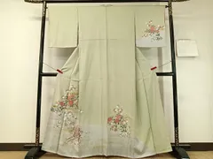 平和屋着物●訪問着　御所車花文　暈し染め　金彩　正絹　逸品　未使用　CABD8106vp