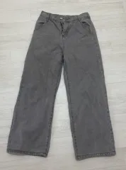 グレー デニム ワイド