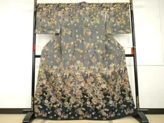 平和屋着物●訪問着　中国三大刺繍　汕頭刺繍　スワトウ刺繍　鳳凰雪輪吉祥花文　暈し染め　正絹　逸品　AABG6641cs