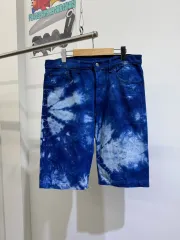 90 ' s LEVIS 501 （ Made in USA ） ダイダイ柄 デニム ハーフパンツ