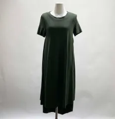 COS(コス) 女性用コットン半袖ドレス カーキ F ジンの感覚
