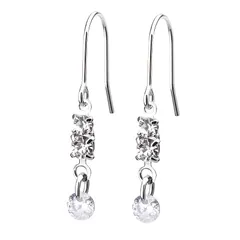 LOKUMI ピアス 金属アレルギー対応 日本製 フック キュービックジルコニア ビジュー スイング ショート フックピアス シルバー K24 ゴールド ピンクゴールド レディース シンプル クリスタル ドロップ 揺れる 人気 オフィス ギフト プレゼント 1